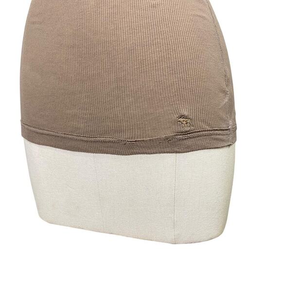 Vintage Y2K Abercrombie & Fitch Coquette Boho Lace Cream Ribbed Tank Top - Picture 5 of 8